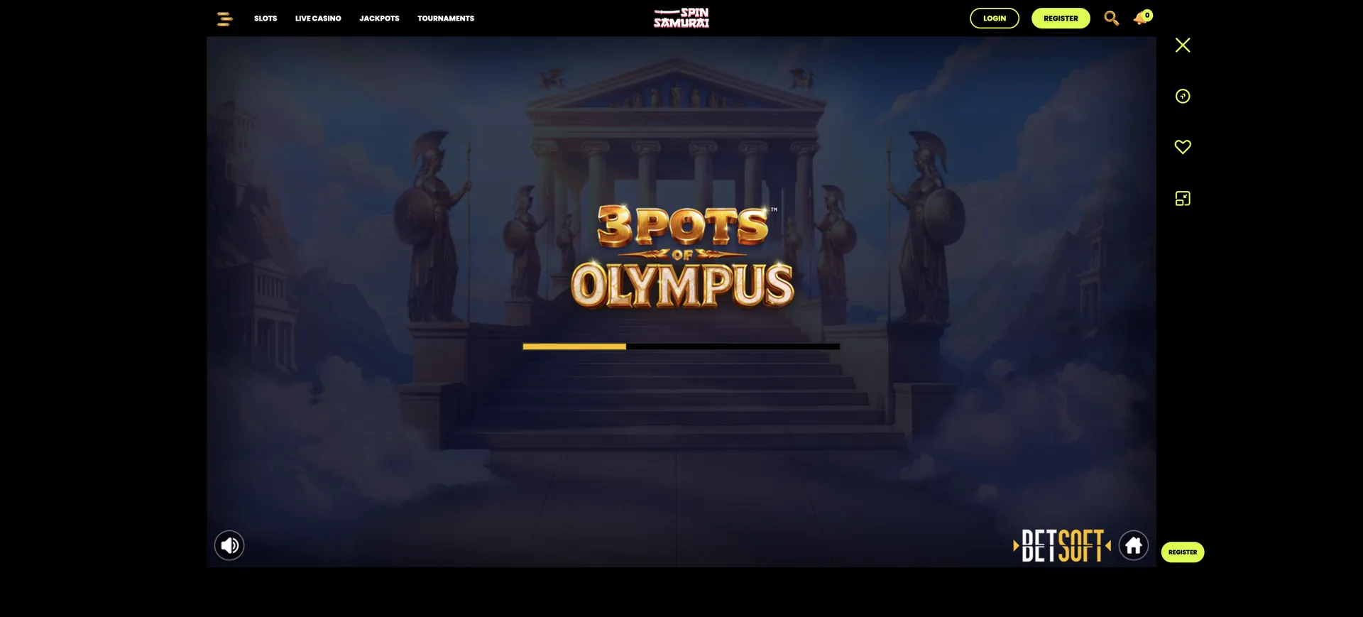 Spinsamurai: 3 Pots Of Olympus Bsg