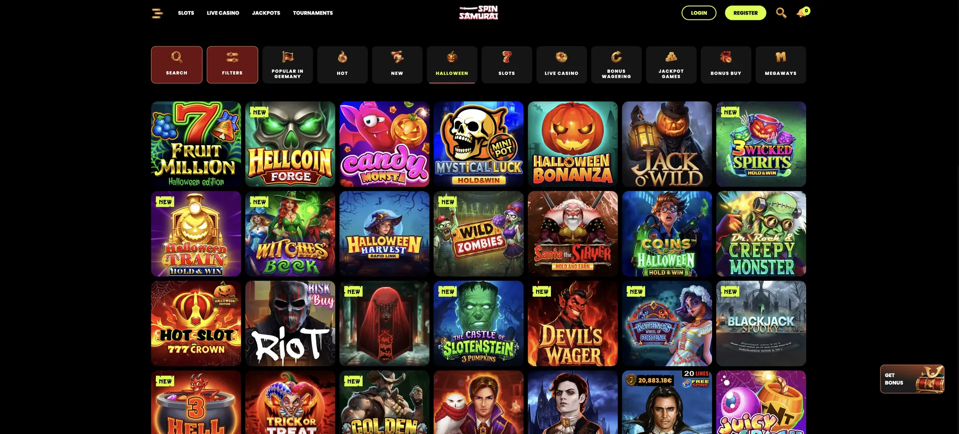 Halloween Spinsamurai No Deposit Bonus: Halloween