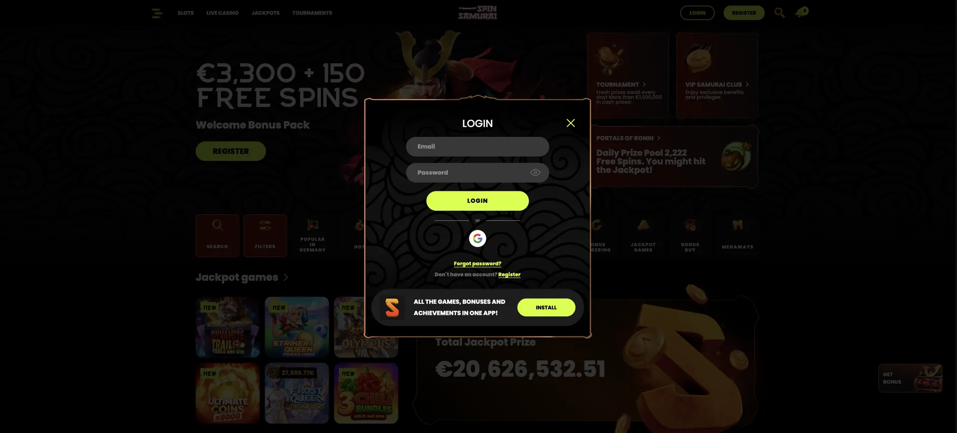 Spinsamurai Casino Login