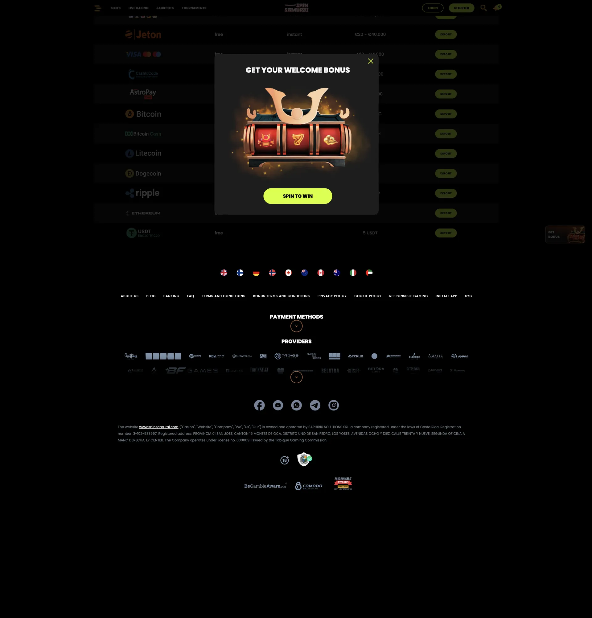 Spinsamurai Casino Withdrawal