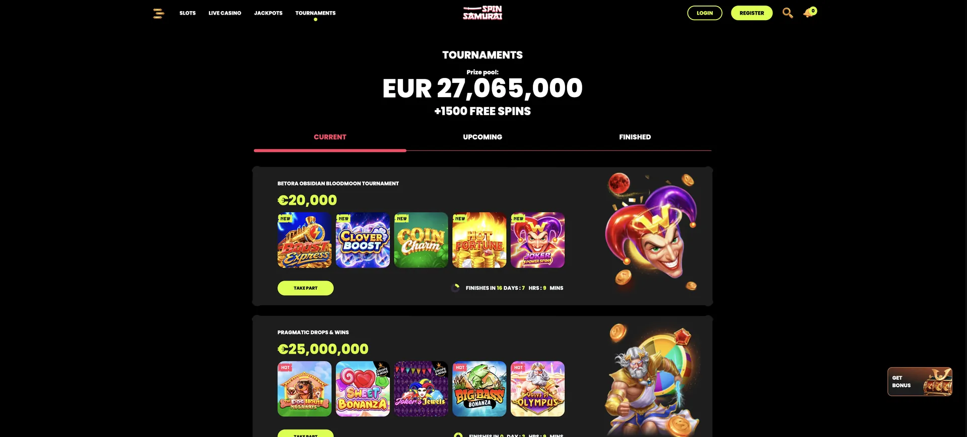 Tournaments Spinsamurai Casino App: Tournaments